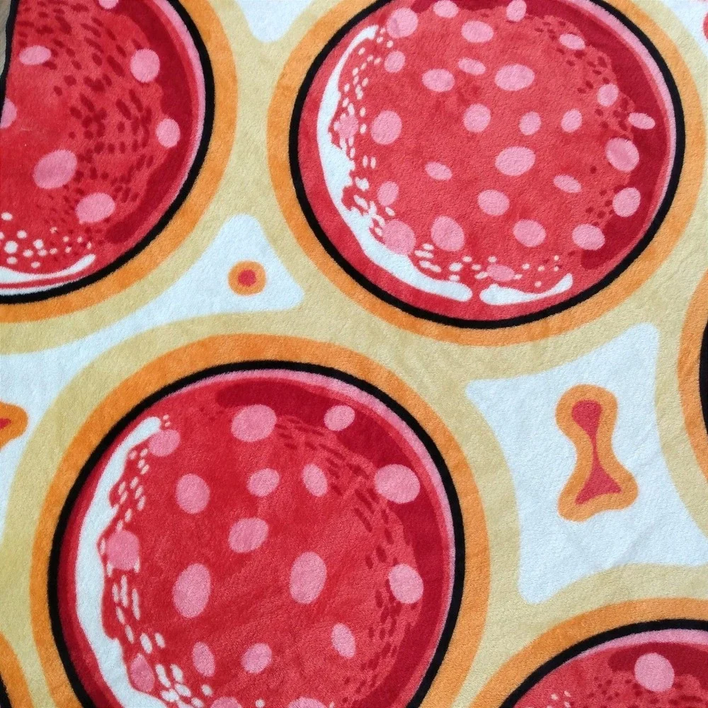 RETRO BigMouth Inc Pepperoni Pizza Slice Novelty Fleece THROW BLANKET Kitsch Fun